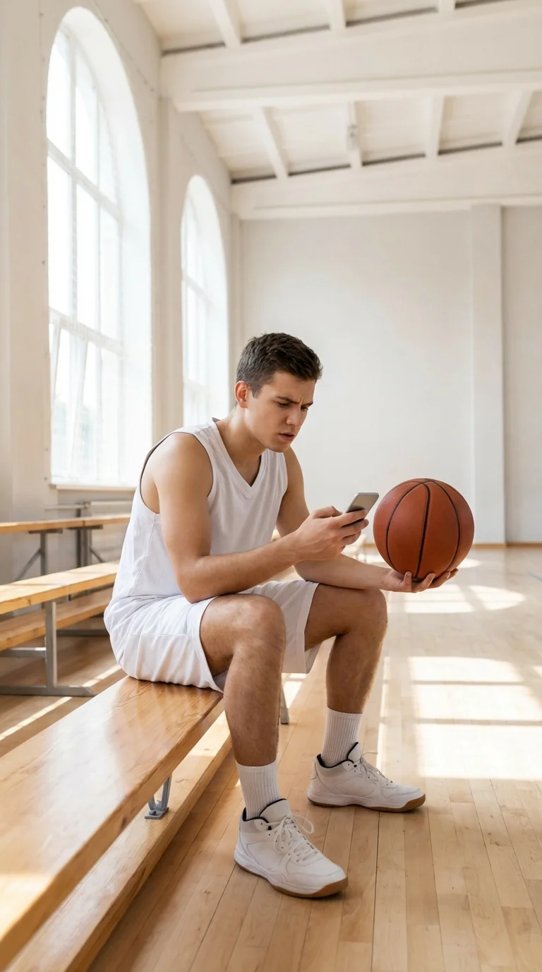 Joueur de basketball sur le banc