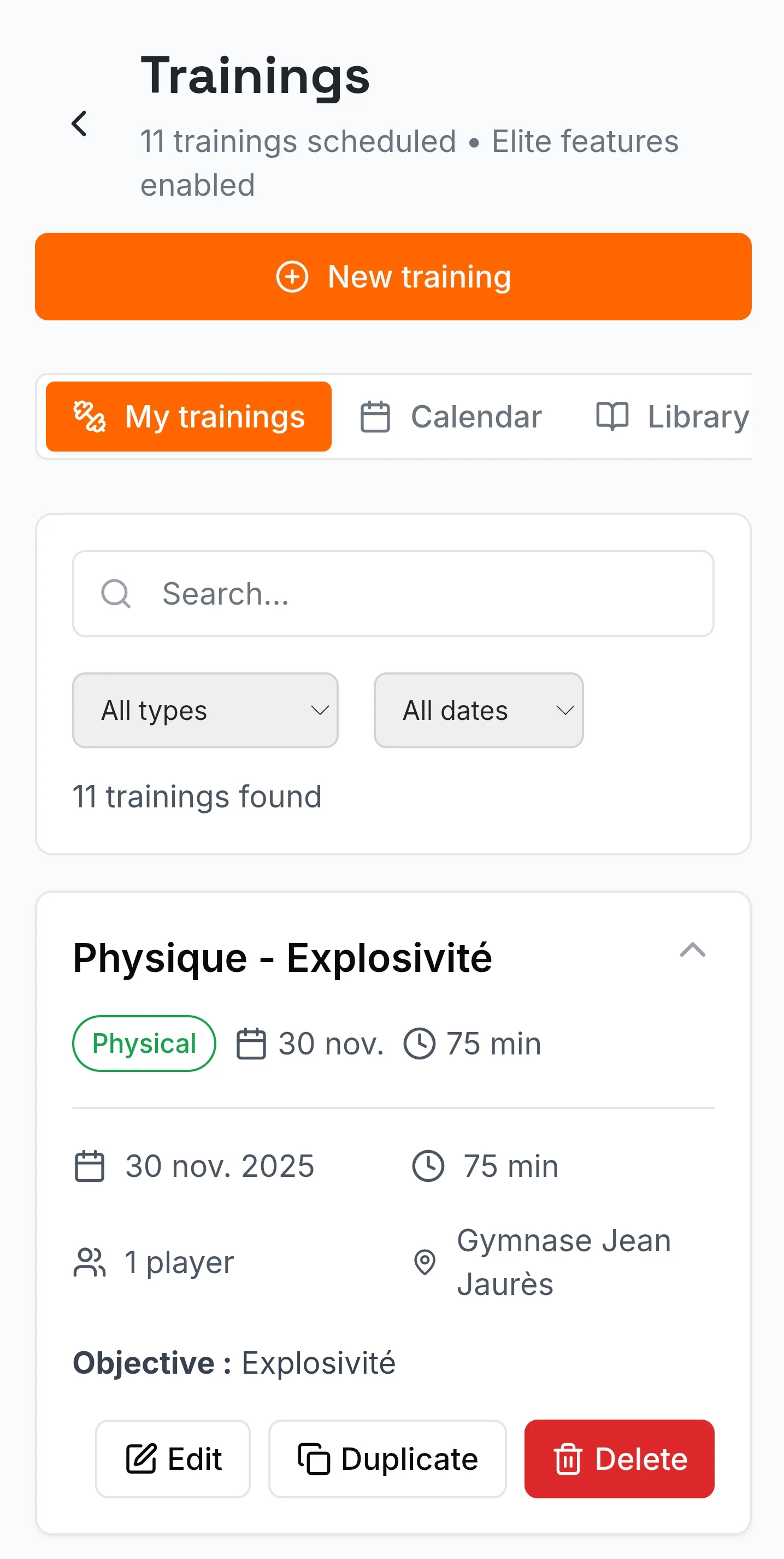 A library of 25+ pro-level exercises