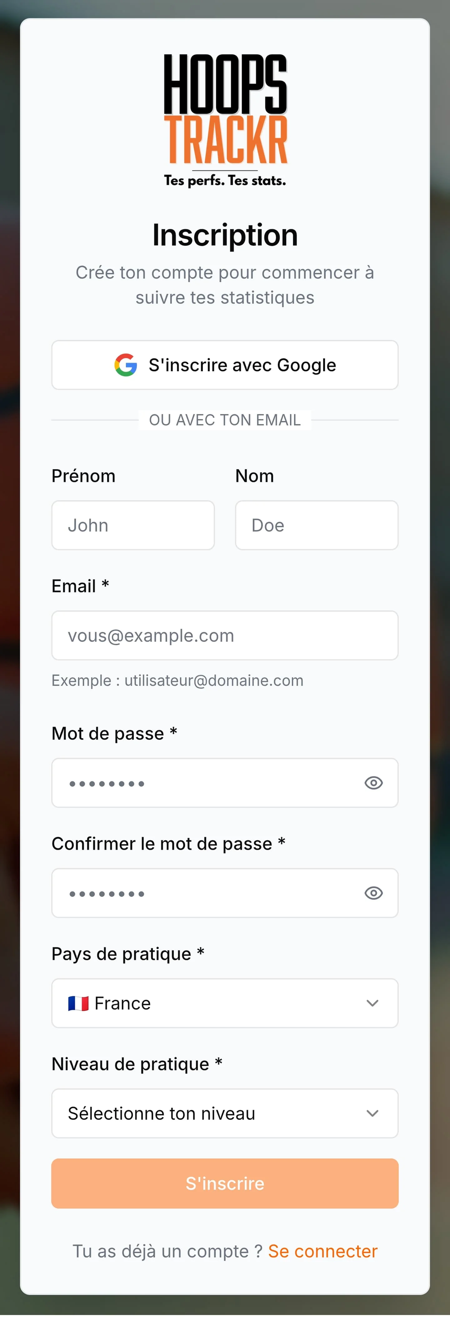 Crée ton Compte